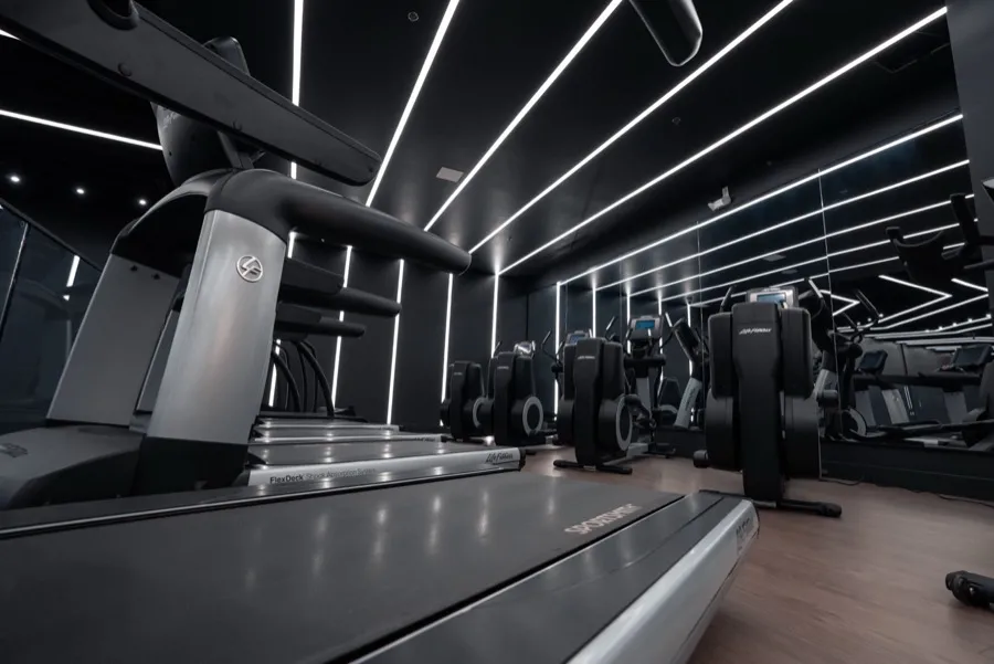Cardio room with treadmills and ellipticals