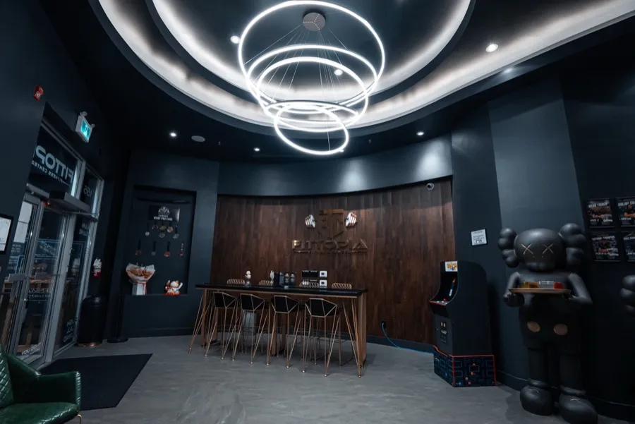 Front desk and lobby at Fittopia Fitness Center